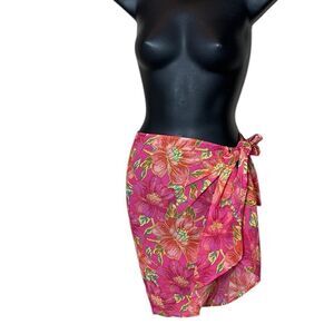 Beach riot floral tie swimsuit coverup skirt vibrant colorful beachy sarong